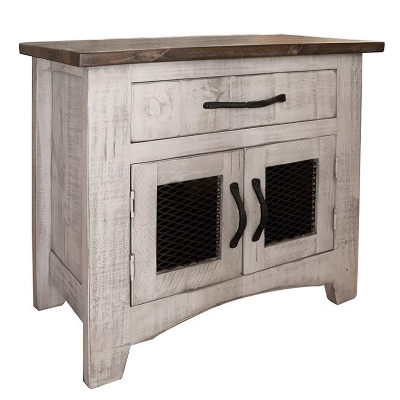 International Furniture Direct Pueblo IFD3401NTS Rustic Nightstand with